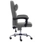 vidaXL Silla de oficina de masaje de cuero sintético gris antracita