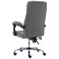vidaXL Silla de oficina de masaje de cuero sintético gris antracita