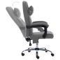vidaXL Silla de oficina de masaje de cuero sintético gris antracita