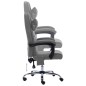 vidaXL Silla de oficina de masaje de cuero sintético gris antracita