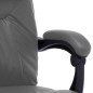 vidaXL Silla de oficina de masaje de cuero sintético gris antracita