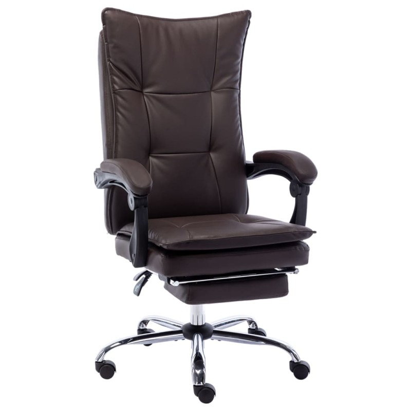 vidaXL Silla de oficina de cuero sintético marrón vidaXL Silla de oficina de cuero sintético marrón
