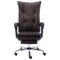 vidaXL Silla de oficina de cuero sintético marrón vidaXL Silla de oficina de cuero sintético marrón
