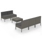 vidaXL Set de muebles de jardín 6 pzas y cojines ratán sintético gris