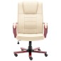 vidaXL Silla de oficina de cuero auténtico color crema vidaXL Silla de oficina de cuero auténtico color crema