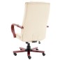 vidaXL Silla de oficina de cuero auténtico color crema vidaXL Silla de oficina de cuero auténtico color crema