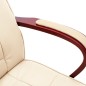 vidaXL Silla de oficina de cuero auténtico color crema vidaXL Silla de oficina de cuero auténtico color crema