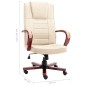 vidaXL Silla de oficina de cuero auténtico color crema vidaXL Silla de oficina de cuero auténtico color crema