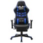 vidaXL Silla de gaming con reposapiés cuero sintético negro y azul vidaXL Silla de gaming con reposapiés cuero sintético negro y azul