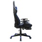 vidaXL Silla de gaming con reposapiés cuero sintético negro y azul vidaXL Silla de gaming con reposapiés cuero sintético negro y azul