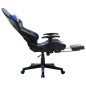 vidaXL Silla de gaming con reposapiés cuero sintético negro y azul vidaXL Silla de gaming con reposapiés cuero sintético negro y azul