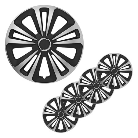 ProPlus Juego de tapacubos 4 unidades Terra plateado y negro 13"