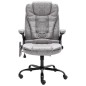 vidaXL Silla de oficina de masaje piel de ante sintética gris claro vidaXL Silla de oficina de masaje piel de ante sintética gris claro