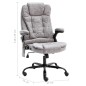 vidaXL Silla de oficina de masaje piel de ante sintética gris claro vidaXL Silla de oficina de masaje piel de ante sintética gris claro