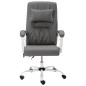 vidaXL Silla de oficina de masaje cuero sintético gris vidaXL Silla de oficina de masaje cuero sintético gris