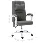 vidaXL Silla de oficina de masaje cuero sintético gris vidaXL Silla de oficina de masaje cuero sintético gris