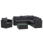 vidaXL Set de muebles de jardín y cojines 7 pzas ratán sintético negro vidaXL Set de muebles de jardín y cojines 7 pzas ratán sintético negro