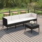 vidaXL Set de muebles de jardín 5 pzas y cojines ratán sintético negro vidaXL Set de muebles de jardín 5 pzas y cojines ratán sintético negro
