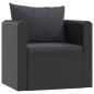 vidaXL Set de muebles de jardín y cojines 7 pzas ratán sintético negro vidaXL Set de muebles de jardín y cojines 7 pzas ratán sintético negro