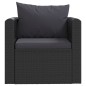 vidaXL Set de muebles de jardín y cojines 7 pzas ratán sintético negro vidaXL Set de muebles de jardín y cojines 7 pzas ratán sintético negro
