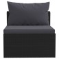 vidaXL Set de muebles de jardín y cojines 7 pzas ratán sintético negro vidaXL Set de muebles de jardín y cojines 7 pzas ratán sintético negro