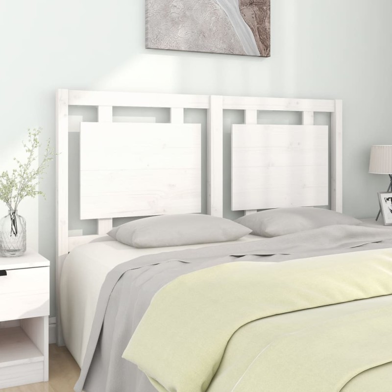 vidaXL Cabecero de cama madera maciza de pino blanco 140,5x4x100 cm vidaXL Cabecero de cama madera maciza de pino blanco 140,5x4x100 cm