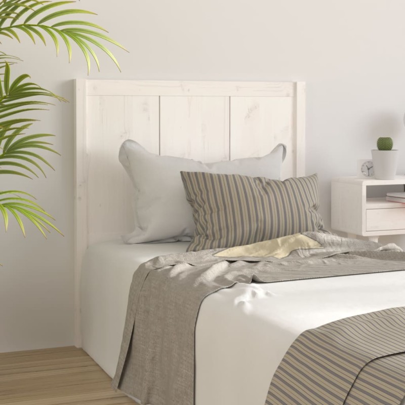 vidaXL Cabecero de cama madera maciza de pino blanco 80,5x4x100 cm vidaXL Cabecero de cama madera maciza de pino blanco 80,5x4x100 cm