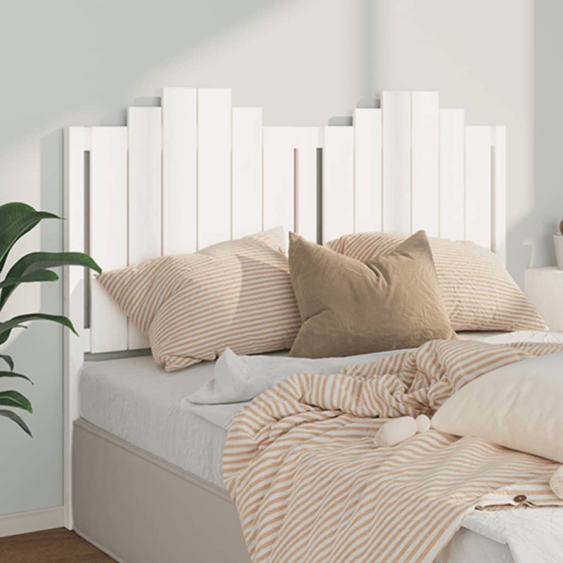 vidaXL Cabecero de cama madera maciza de pino blanco 141x4x110 cm vidaXL Cabecero de cama madera maciza de pino blanco 141x4x110 cm