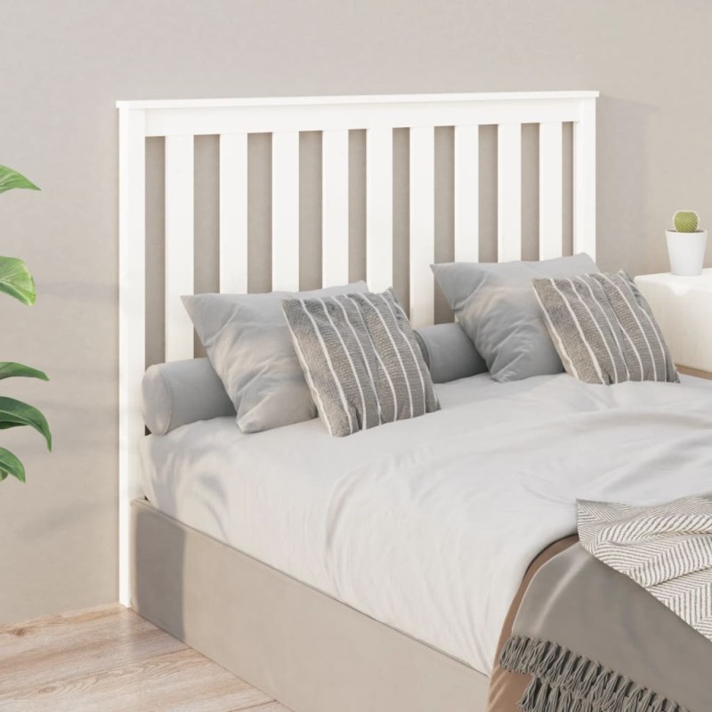 vidaXL Cabecero de cama madera maciza de pino blanco 141x6x101 cm vidaXL Cabecero de cama madera maciza de pino blanco 141x6x101 cm