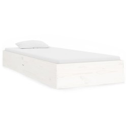vidaXL Estructura de cama individual madera maciza blanca 90x190 cm