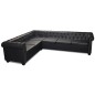 vidaXL Sofá de esquina Chesterfield 6 plazas cuero artificial negro vidaXL Sofá de esquina Chesterfield 6 plazas cuero artificial negro