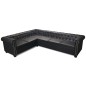 vidaXL Sofá de esquina Chesterfield 6 plazas cuero artificial negro vidaXL Sofá de esquina Chesterfield 6 plazas cuero artificial negro