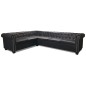 vidaXL Sofá de esquina Chesterfield 6 plazas cuero artificial negro vidaXL Sofá de esquina Chesterfield 6 plazas cuero artificial negro