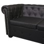 vidaXL Sofá de esquina Chesterfield 6 plazas cuero artificial negro vidaXL Sofá de esquina Chesterfield 6 plazas cuero artificial negro