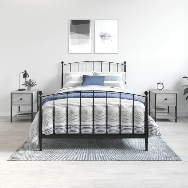 vidaXL Mesitas noche 2 uds madera ingeniería gris Sonoma 34x35,5x45 cm vidaXL Mesitas noche 2 uds madera ingeniería gris Sonoma 34x35,5x45 cm