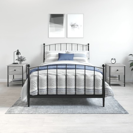vidaXL Mesitas noche 2 uds madera ingeniería gris Sonoma 34x35,5x45 cm