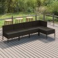 vidaXL Set de muebles de jardín 5 pzas y cojines ratán sintético negro vidaXL Set de muebles de jardín 5 pzas y cojines ratán sintético negro