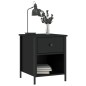 vidaXL Mesita de noche madera de ingeniería negro 40x42x50 cm vidaXL Mesita de noche madera de ingeniería negro 40x42x50 cm