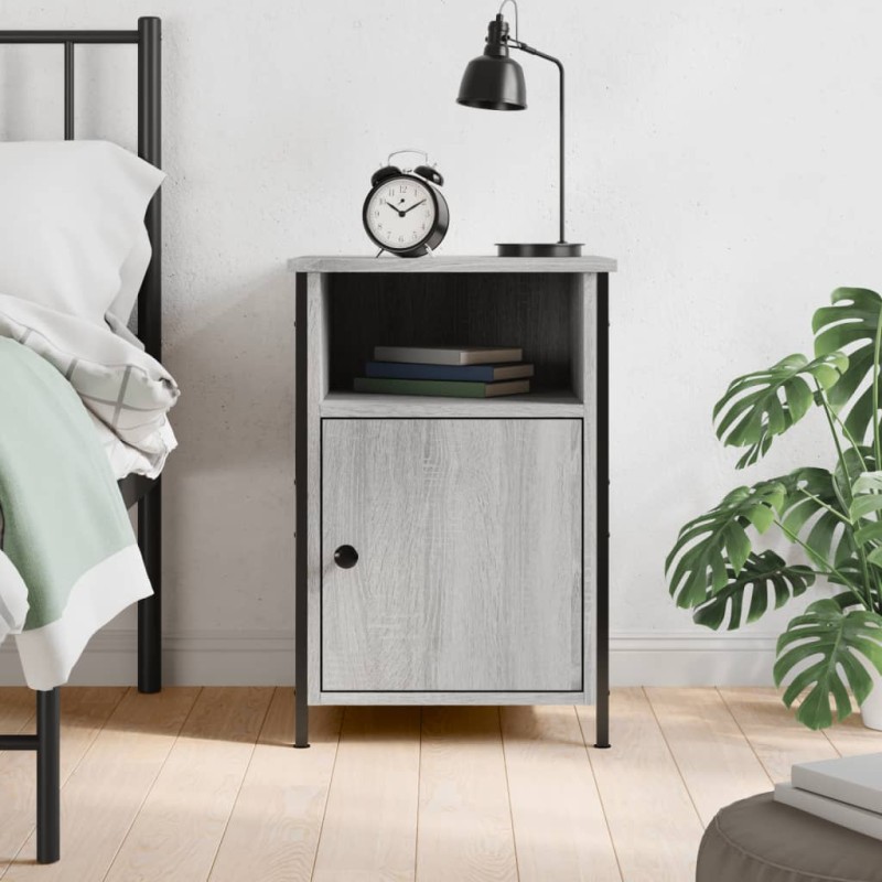 vidaXL Mesita de noche madera contrachapada gris Sonoma 40x42x60 cm vidaXL Mesita de noche madera contrachapada gris Sonoma 40x42x60 cm