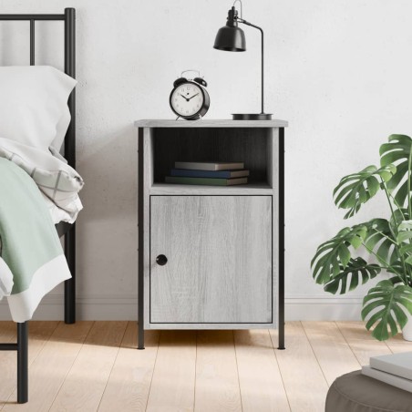 vidaXL Mesita de noche madera contrachapada gris Sonoma 40x42x60 cm