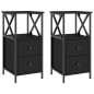 vidaXL Mesitas de noche 2 uds madera de ingeniería negro 34x35,5x70 cm vidaXL Mesitas de noche 2 uds madera de ingeniería negro 34x35,5x70 cm