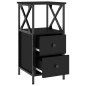 vidaXL Mesitas de noche 2 uds madera de ingeniería negro 34x35,5x70 cm vidaXL Mesitas de noche 2 uds madera de ingeniería negro 34x35,5x70 cm