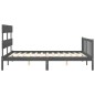vidaXL Estructura de cama matrimonio con cabecero madera maciza gris vidaXL Estructura de cama matrimonio con cabecero madera maciza gris