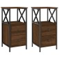 vidaXL Mesita noche 2 uds madera ingeniería marrón roble 34x35,5x70 cm vidaXL Mesita noche 2 uds madera ingeniería marrón roble 34x35,5x70 cm