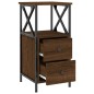 vidaXL Mesita noche 2 uds madera ingeniería marrón roble 34x35,5x70 cm vidaXL Mesita noche 2 uds madera ingeniería marrón roble 34x35,5x70 cm