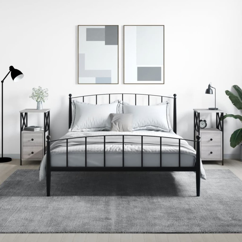 vidaXL Mesitas noche 2 uds madera ingeniería gris Sonoma 34x35,5x70 cm vidaXL Mesitas noche 2 uds madera ingeniería gris Sonoma 34x35,5x70 cm
