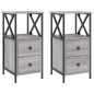 vidaXL Mesitas noche 2 uds madera ingeniería gris Sonoma 34x35,5x70 cm vidaXL Mesitas noche 2 uds madera ingeniería gris Sonoma 34x35,5x70 cm