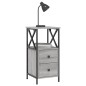 vidaXL Mesitas noche 2 uds madera ingeniería gris Sonoma 34x35,5x70 cm vidaXL Mesitas noche 2 uds madera ingeniería gris Sonoma 34x35,5x70 cm