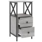 vidaXL Mesitas noche 2 uds madera ingeniería gris Sonoma 34x35,5x70 cm vidaXL Mesitas noche 2 uds madera ingeniería gris Sonoma 34x35,5x70 cm