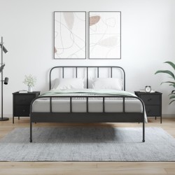 vidaXL Mesitas de noche 2 uds madera de ingeniería negro 40x42x50 cm